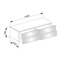 KEUCO Sideboard Edition 400 31766, 4 Auszüge, weiß/Glas cashmere klar... KEUCO-31766740000 4017214527007 (Abb. 1)