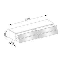 KEUCO Sideboard Edition 400 31772, 4 Auszüge, weiß/Glas trüffel klar... KEUCO-31772720000 4017214528387 (Abb. 1)