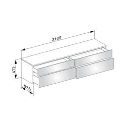 KEUCO Sideboard Edition 400 31773, 4 Auszüge, weiß/Glas cashmere klar... KEUCO-31773740000 4017214528721 (Abb. 1)