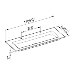 KEUCO Keramik-Waschtisch Royal 60 32160, für 2 x 1-Loch Armaturen, weiß... KEUCO-32160311402 4017214438655 (Abb. 1)