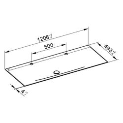 Keuco Edition 11 Art Einbau-Doppelwaschtisch mit 2-Loch Bohrung 1206x4x493mm, Stahl/... KEUCO-32590551202 4017214125272 (Abb. 1)