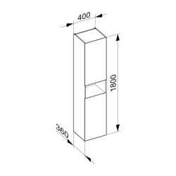 KEUCO Hochschrank 2-trg. m.Abl.fach Stageline 32831 Anschl.re. m.Bel. 400x1800x360mm... KEUCO-32831290102 4017214916931 (Abb. 1)