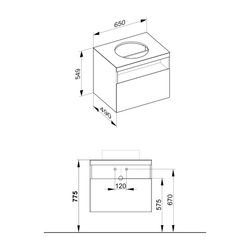 KEUCO Waschtischunterbau Stageline 32853 m.Ausz. 650x550x490mm weiß... KEUCO-32853300000 4017214915439 (Abb. 1)