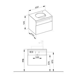 KEUCO Waschtischunterbau m.Ausz. Stageline 32855 Hahnl.re. Sd./Bel. 650x550x490mm we... KEUCO-32855300100 4017214915873 (Abb. 1)