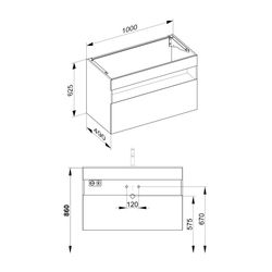 KEUCO Waschtischunterbau m.Ausz. Stageline 32872 Sd.u.Bel. 1000x625x490mm cashmere... KEUCO-32872180100 4017214915088 (Abb. 1)