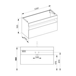 KEUCO Waschtischunterbau m.Ausz. Stageline 32882 Sd.u.Bel. 1200x625x490mm weiß... KEUCO-32882300100 4017214915279 (Abb. 1)