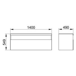Keuco Stageline Waschtischunterbau Wandmontage, 1 Frontauszug, 1400x550x490mm, mit 2... KEUCO-32894970000 4017214981946 (Abb. 1)