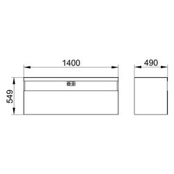 Keuco Stageline Waschtischunterbau Wandmontage, 1 Frontauszug, 1400x550x490mm, ohne ... KEUCO-32893970100 4017214981984 (Abb. 1)