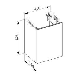 KEUCO Waschtischunterschrank X-Line 33122, 1-trg., Anschl., re., inox/Glas inox, 460... KEUCO-33122290002 4017214673056 (Abb. 1)