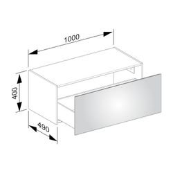 KEUCO Sideboard X-Line 33127, inox/Glas inox, 1000x400x490mm... KEUCO-33127290000 4017214609437 (Abb. 1)