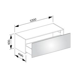 KEUCO Sideboard X-Line 33128, weiß/Glas weiß, 1200x400x490mm... KEUCO-33128300000 4017214609451 (Abb. 1)