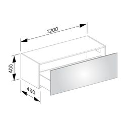 KEUCO Sideboard X-Line 33128, inox/Glas inox, 1200x400x490mm... KEUCO-33128290000 4017214609482 (Abb. 1)