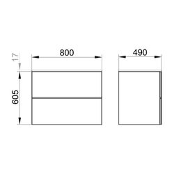 Keuco X-Line Waschtischunterschrank, 800x605x490mm, 2 Frontauszüge, Wandmontage oder... KEUCO-33163180000 4017214923359 (Abb. 1)