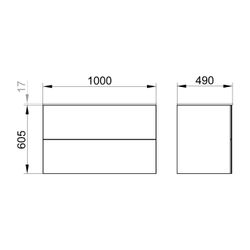 Keuco X-Line Waschtischunterschrank, 1000x605x490mm, 2 Frontauszüge, Wandmontage ode... KEUCO-33173300000 4017214923427 (Abb. 1)