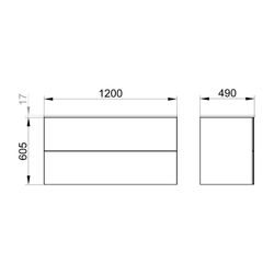Keuco X-Line Waschtischunterschrank, 1200x605x490mm, 2 Frontauszüge, Wandmontage ode... KEUCO-33183300000 4017214923472 (Abb. 1)