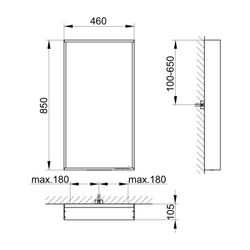 KEUCO Lichtspiegel X-Line 33296, 1 Lichtfarbe, anthrazit, 460x850x105mm... KEUCO-33296111000 4017214673513 (Abb. 1)