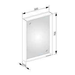 KEUCO Lichtspiegel X-Line 33296, 1 Lichtfarbe, weiß, 500x700x105mm... KEUCO-33296301500 4017214607297 (Abb. 1)