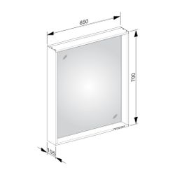 KEUCO Lichtspiegel X-Line 33296, 1 Lichtfarbe, weiß, 650x700x105mm... KEUCO-33296302000 4017214607303 (Abb. 1)