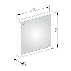 KEUCO Lichtspiegel X-Line 33296, 1 Lichtfarbe, weiß, 800x700x105mm... KEUCO-33296302500 4017214607310 (Abb. 1)