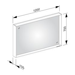 KEUCO Lichtspiegel X-Line 33296, 1 Lichtfarbe, inox, 1200x700x105mm... KEUCO-33296293500 4017214607280 (Abb. 1)