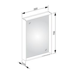 KEUCO Lichtspiegel Plan 07897, silber-gebeizt-eloxiert, 500x700x105 mm... KEUCO-07897171500 4017214599349 (Abb. 1)