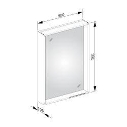 KEUCO Lichtspiegel X-Line 33298, DALI, mit Spiegelheizung, anthrazit, 500x700x105mm... KEUCO-33298111503 4017214696208 (Abb. 1)