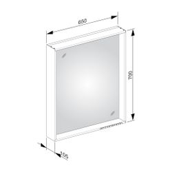 KEUCO Lichtspiegel X-Line 33298, mit Spiegelheizung, cashmere, 650x700x105mm... KEUCO-33298182000 4017214607709 (Abb. 1)