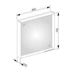 KEUCO Lichtspiegel X-Line 33298, DALI, mit Spiegelheizung, inox, 800x700x105mm... KEUCO-33298292503 4017214696376 (Abb. 1)