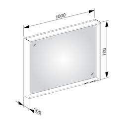KEUCO Lichtspiegel X-Line 33298, DALI, mit Spiegelheizung, trüffel, 1000x700x105mm... KEUCO-33298143003 4017214696284 (Abb. 1)