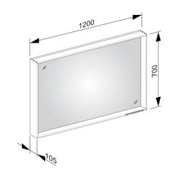 KEUCO Lichtspiegel X-Line 33298, DALI, mit Spiegelheizung, inox, 1200x700x105mm... KEUCO-33298293503 4017214696390 (Abb. 1)