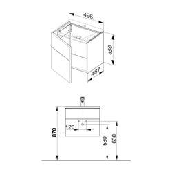 KEUCO Waschtischunterschrank Royal Reflex 34040, A:rechts, 1-türig, titan/titan... KEUCO-34040130002 4017214384433 (Abb. 1)