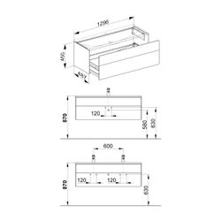 KEUCO Waschtischunterschrank Royal Reflex 34080, 1 Auszug, schwarz/schwarz... KEUCO-34080570000 4017214414710 (Abb. 1)