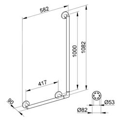 Keuco Plan Care Winkelgriff 90 Grad rechts/links, 582/1082, Silber eloxiert, 3490617... KEUCO-34906170510 4017214073566 (Abb. 1)