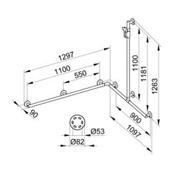Keuco Plan Care Duschhandlauf mit Brausestange rechts/links, 1297/1097/1263mm, Silbe... KEUCO-34915171911 4017214177516 (Abb. 1)