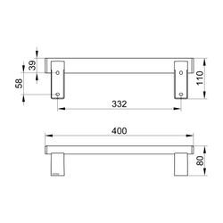 Keuco Axess Haltegriff 400mm, waagerechte Montage, mit 2x Befestigungsset 1, Silber ... KEUCO-35001170400 4017214902163 (Abb. 1)