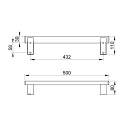 Keuco Axess Haltegriff 500mm, waagerechte Montage, mit 2x Befestigungsset 1, Verchro... KEUCO-35001010500 4017214902101 (Abb. 1)