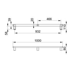 Keuco Axess Haltegriff 1000mm, waagerechte Montage, mit 2x Befestigungsset 1, Silber... KEUCO-35001171000 4017214902224 (Abb. 1)