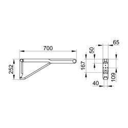 Keuco Axess Stützklappgriff WC, 700mm, Belastbarkeit 115kg, mit Absenkbremse, Auflag... KEUCO-35003010751 4017214904167 (Abb. 1)