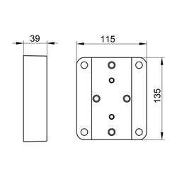 Keuco Axess Adapterplatte für Stützklappgriff 35003, Verchromt, 35004010000... KEUCO-35004010000 4017214904303 (Abb. 1)