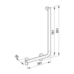 Keuco Axess Winkelgriff 90 Grad rechts, 400/800mm, mit 2x Befestigungsset 1, Verchro... KEUCO-35006010801 4017214902309 (Abb. 1)