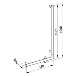 Keuco Axess Winkelgriff 90 Grad rechts, 520/1090mm, mit 2x Befestigungsset 1, Verchr... KEUCO-35006011001 4017214073573 (Abb. 1)