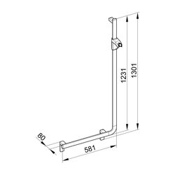 Keuco Axess Winkelgriff 90 Grad rechts mit Brauseschieber, 600/1300mm, mit 2x Befest... KEUCO-35006171301 4017214902385 (Abb. 1)
