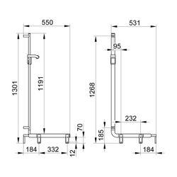 Keuco Axess Duschhandlauf mit Brausestange rechts, 550x531x1301mm, mit 3x Befestigun... KEUCO-35008376601 4017214902545 (Abb. 1)