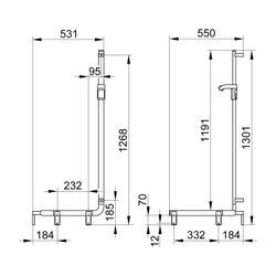 Keuco Axess Duschhandlauf mit Brausestange links, 550x550x1301mm, mit 3x Befestigung... KEUCO-35008016602 4017214902477 (Abb. 1)