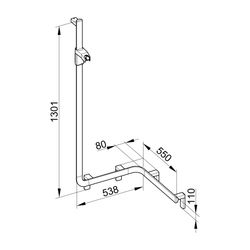 Keuco Axess Duschhandlauf mit Brausestange links, 550x550x1301mm, mit 3x Befestigung... KEUCO-35008016602 4017214902477 (Abb. 1)