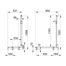 Keuco Axess Duschhandlauf mit Brausestange links, 850x531x1301mm, mit 3x Befestigung... KEUCO-35008178602 4017214902538 (Abb. 1)