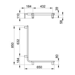 Keuco Axess Dusch- und Wannenhandlauf rechts, 600/800mm, mit 3x Befestigungsset 1, S... KEUCO-35011376801 4017214902934 (Abb. 1)