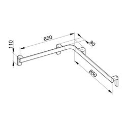 Keuco Axess Dusch- und Wannenhandlauf rechts, 600/800mm, mit 3x Befestigungsset 1, S... KEUCO-35011376801 4017214902934 (Abb. 1)