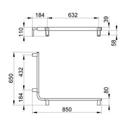 Keuco Axess Dusch- und Wannenhandlauf links, 800/600mm, mit 3x Befestigungsset 1, Ve... KEUCO-35011018602 4017214902910 (Abb. 1)