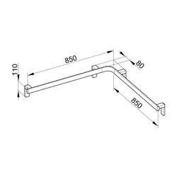 Keuco Axess Dusch- und Wannenhandlauf, 800/800mm, mit 3x Befestigungsset 1, Silber e... KEUCO-35011178800 4017214902446 (Abb. 1)